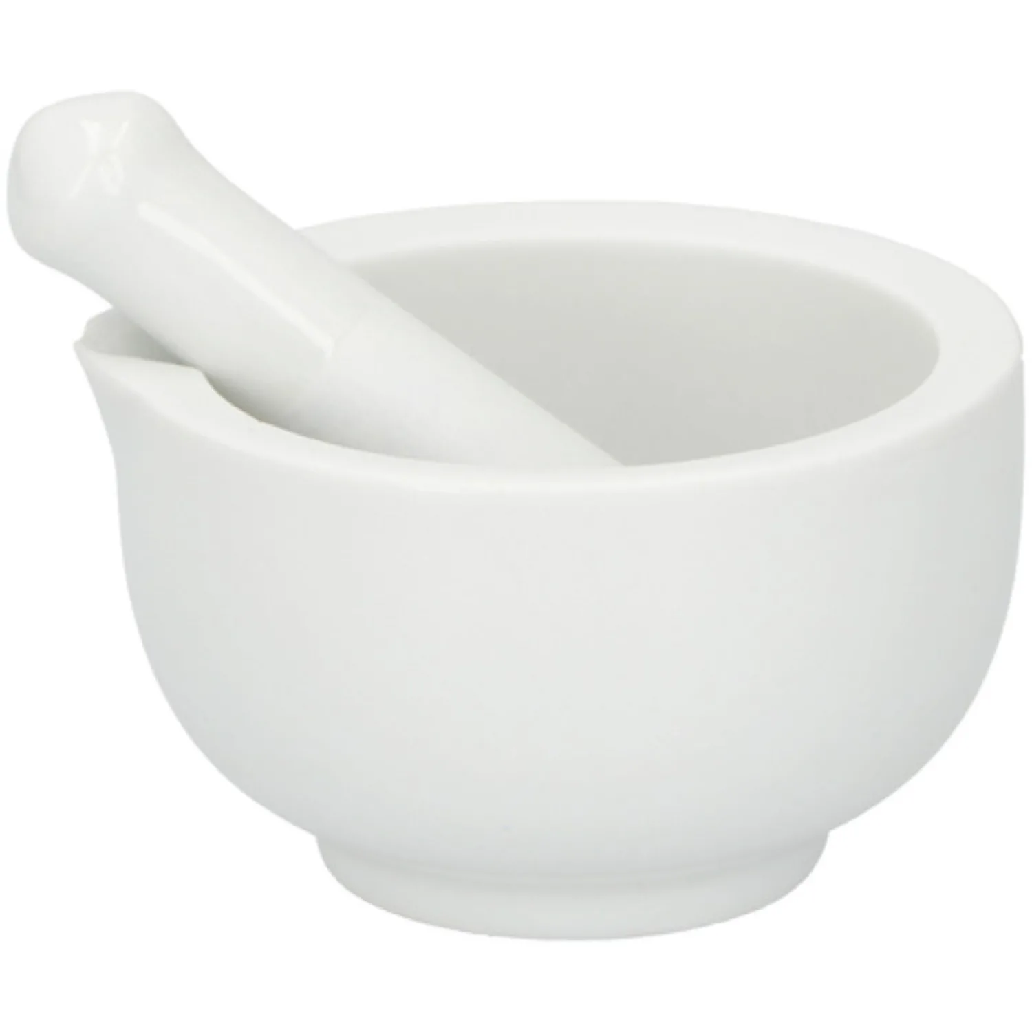 7CM Ceramic White Pestle and Mortar Set with Spout Classic Grinder Mixer Hand Crusher Essential Kitchen Accessories – Mortar with Spout and Pestle Bowl Grinder for Garlic Spices Herbs Seeds Nuts