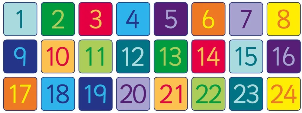 1-24 Numbers Mini Indoor/Outdoor Mats with holdall