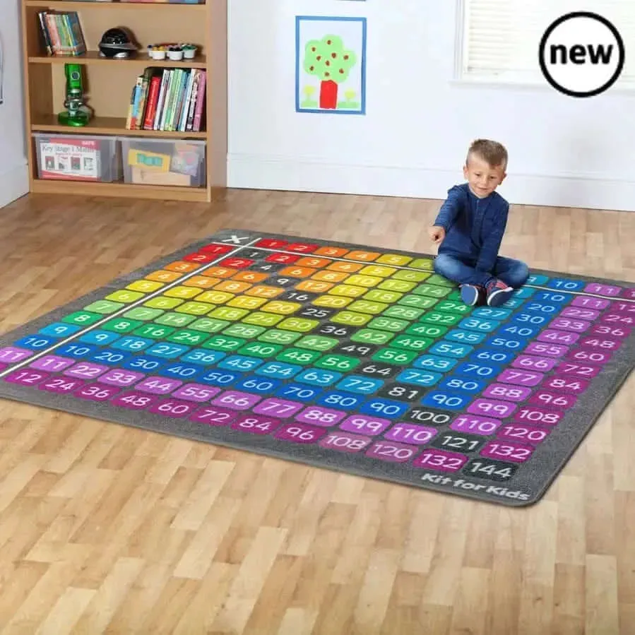 100 Square Multiplication Grid Carpet