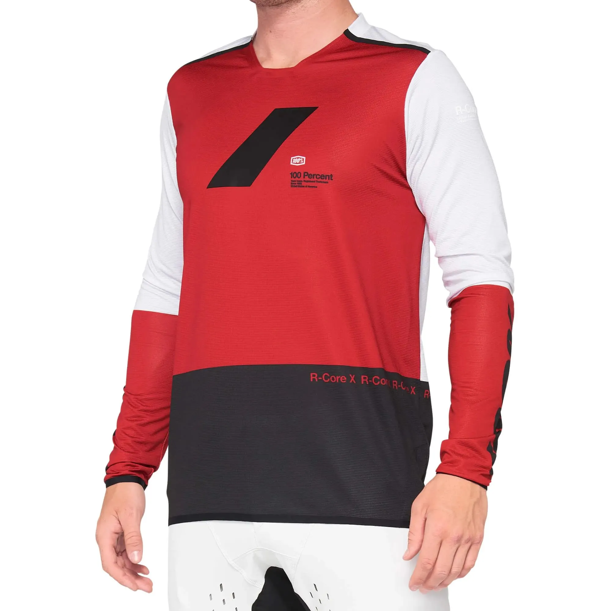 100% R-Core X Long Sleeve Jersey - Cherry/Black