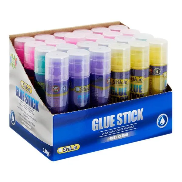 10g Coloured Transparent Glue Stick - 4 Asst CDU of 24 Pieces