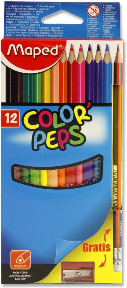 12 Colouring Pencils with Pencil and Sharpener