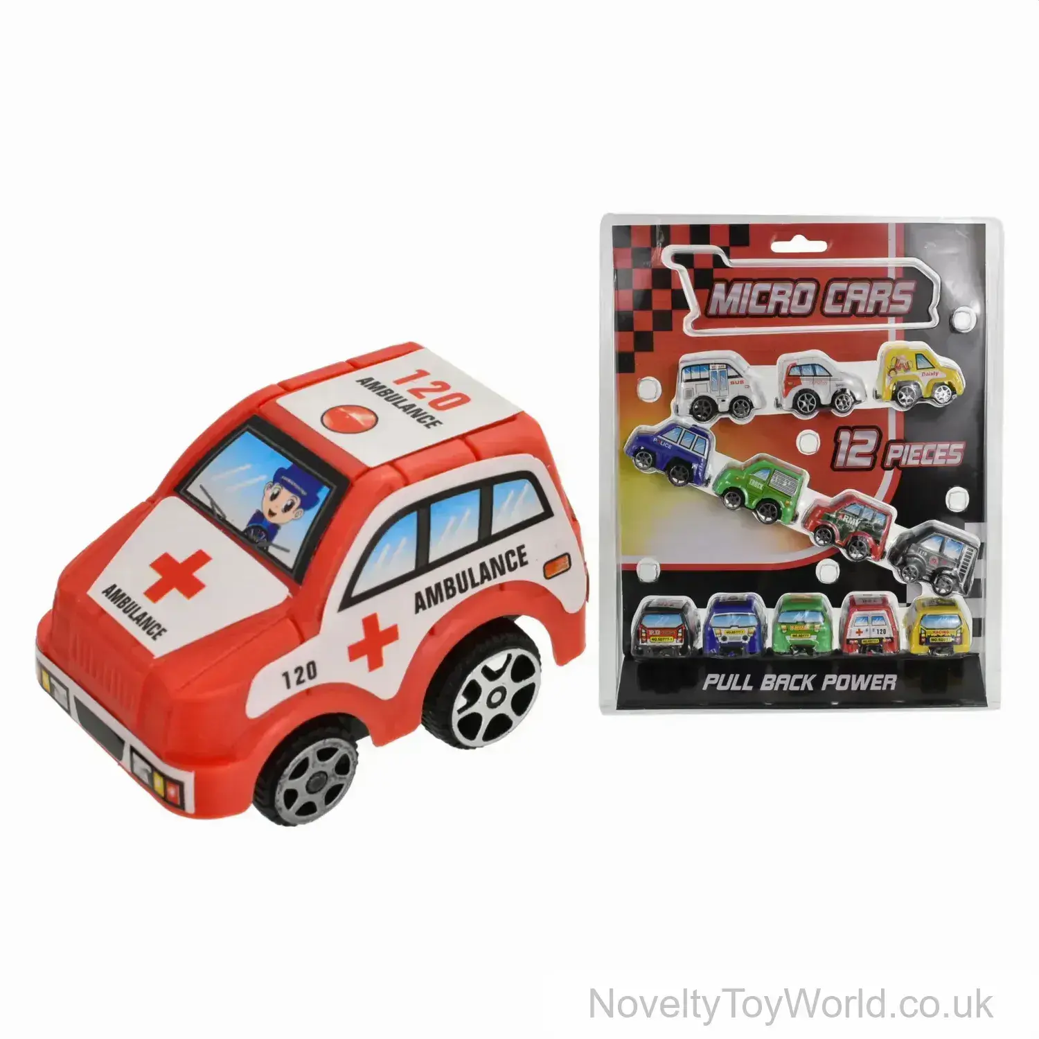 12 Piece Set Of Mini Pull Back Toy Cars