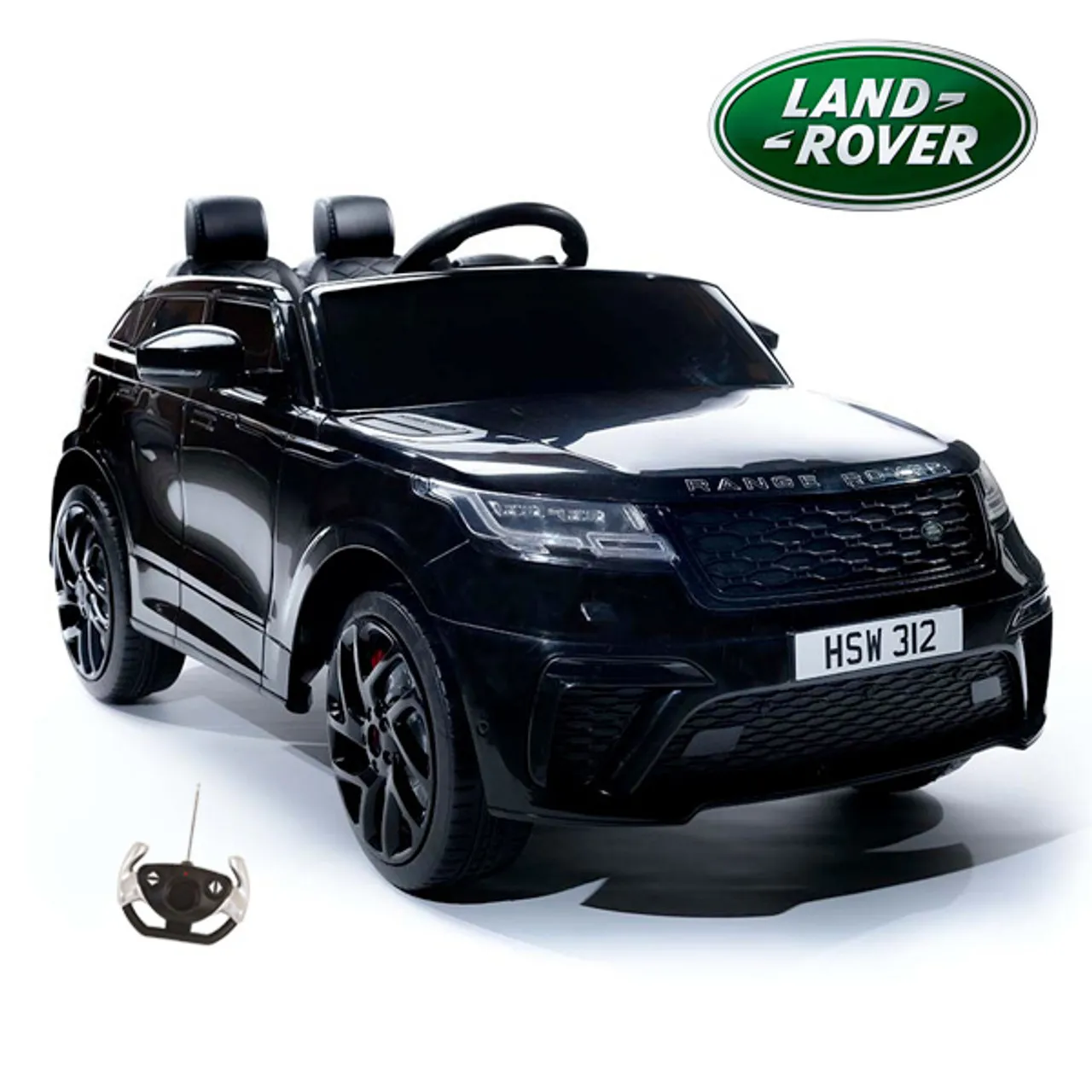 12v Official Black Range Rover Velar Ride-in Car Wider Seat