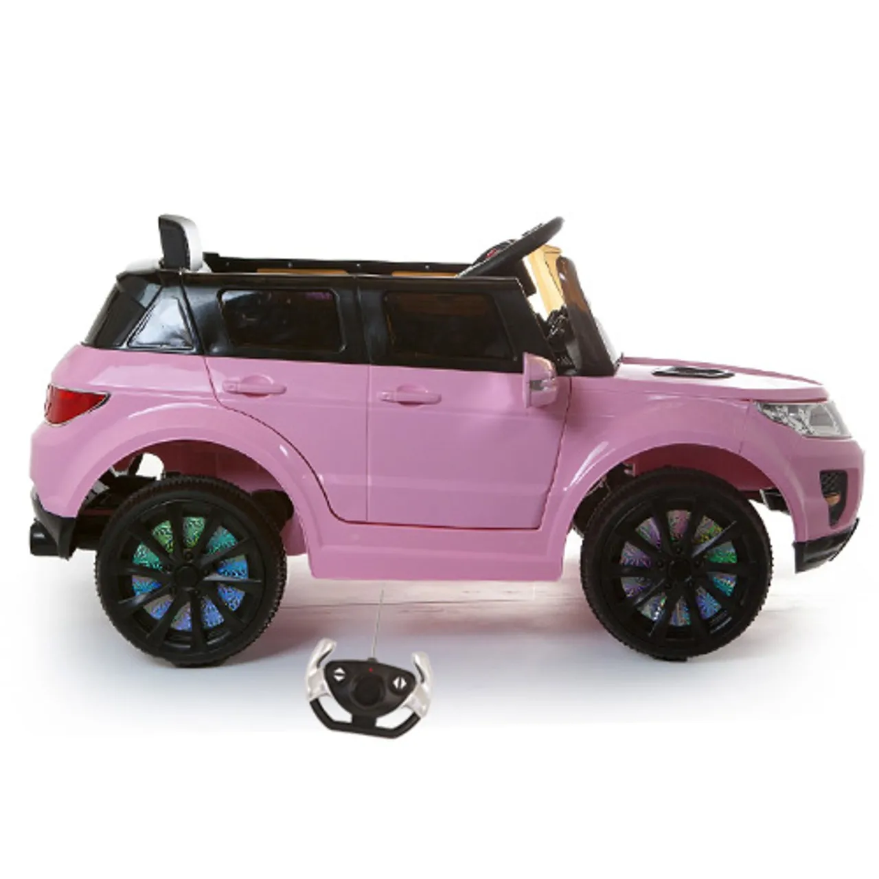 12v Pink Mini Range Jeep with Suspension & Bluetooth Remote
