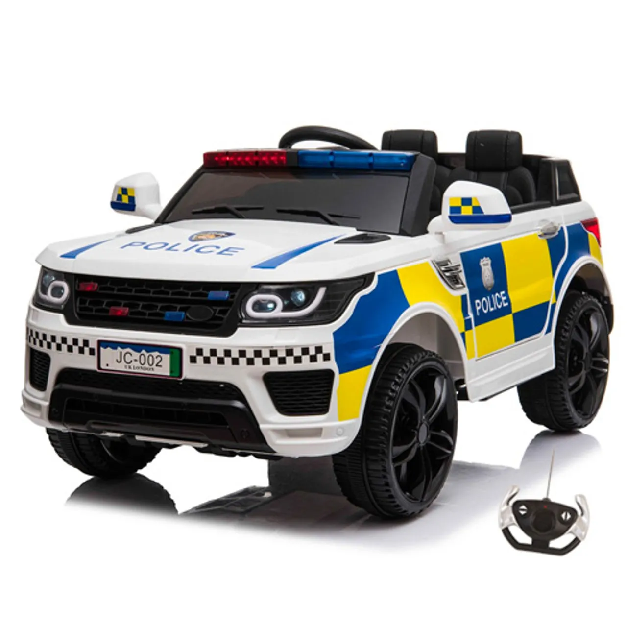 12v UK Police Car 2 Seat Sit in Ride On with Lights & Sounds