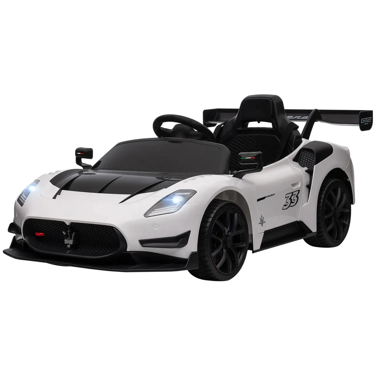 12v Ice-White Licenced Maserati MC20 GT2 Ride on Car & Remote