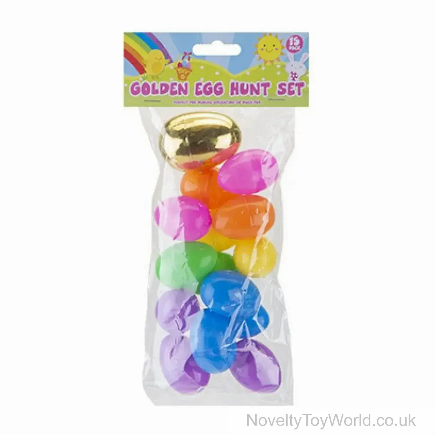 15 Pack Plastic Egg Hunt Eggs & Golden Egg