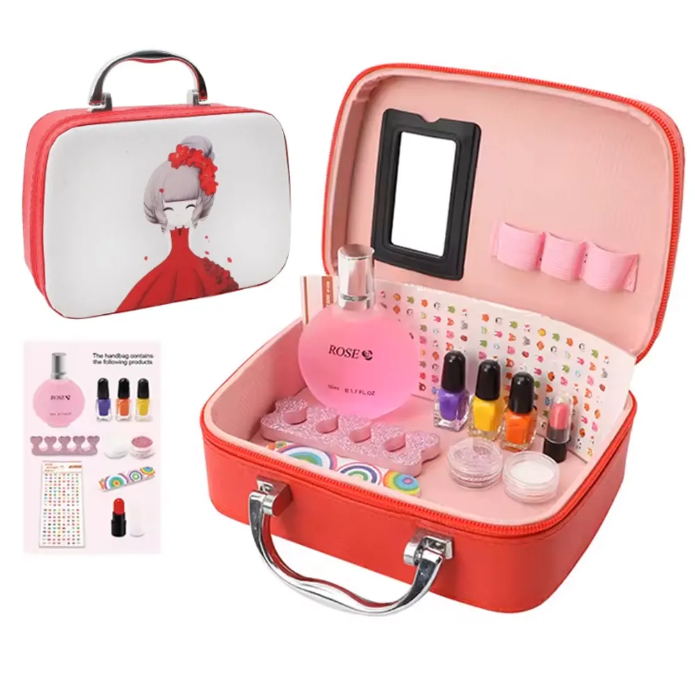 Girls 15 Piece Pretend play Make Up Suitcase Vanity Case Set