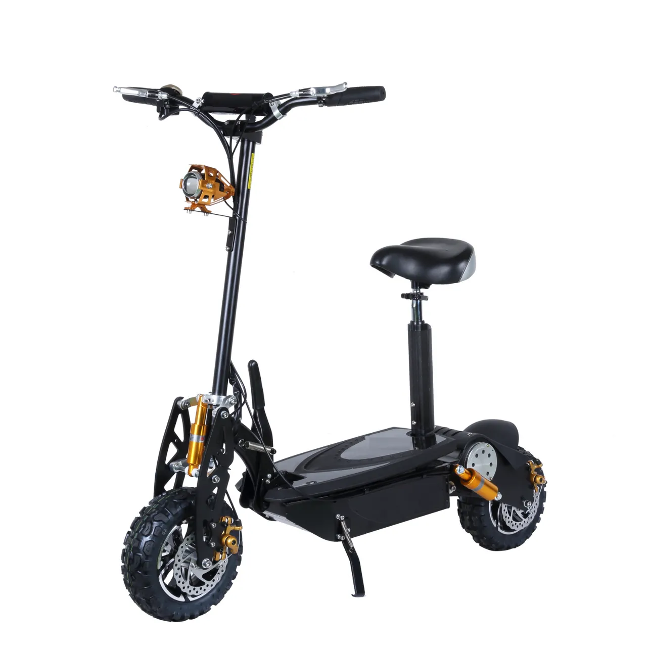 1600w 48v Fast FoldableTeenager Sit-on Black E-Scooter & Lights