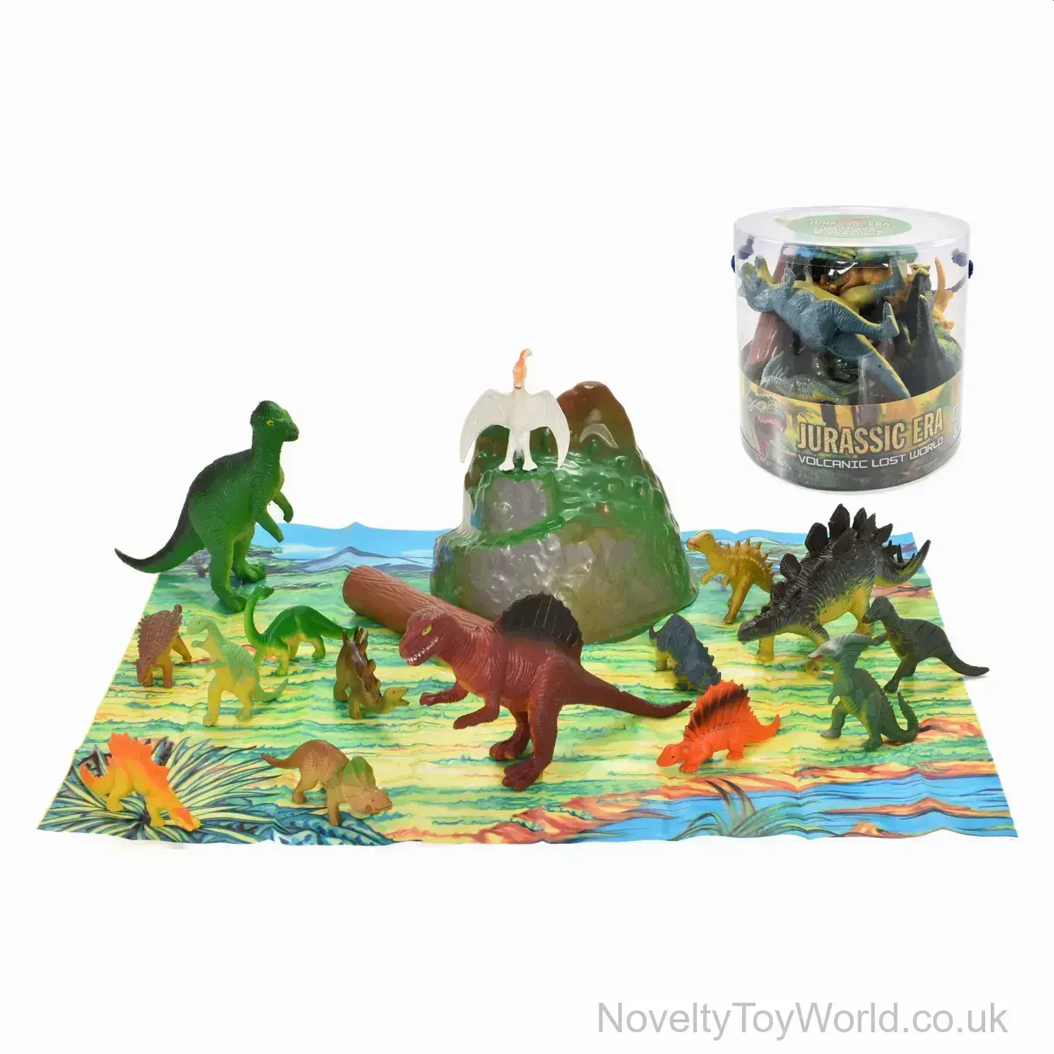 18 Piece Dinosaur Figure Play Set in Tub