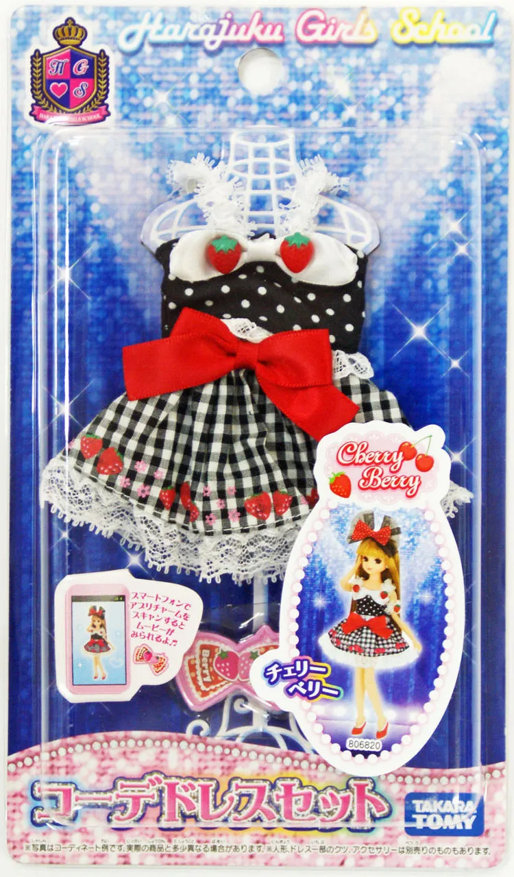 Takara Tomy Licca Doll Dress Set Cherry Berry doll not included (806820)