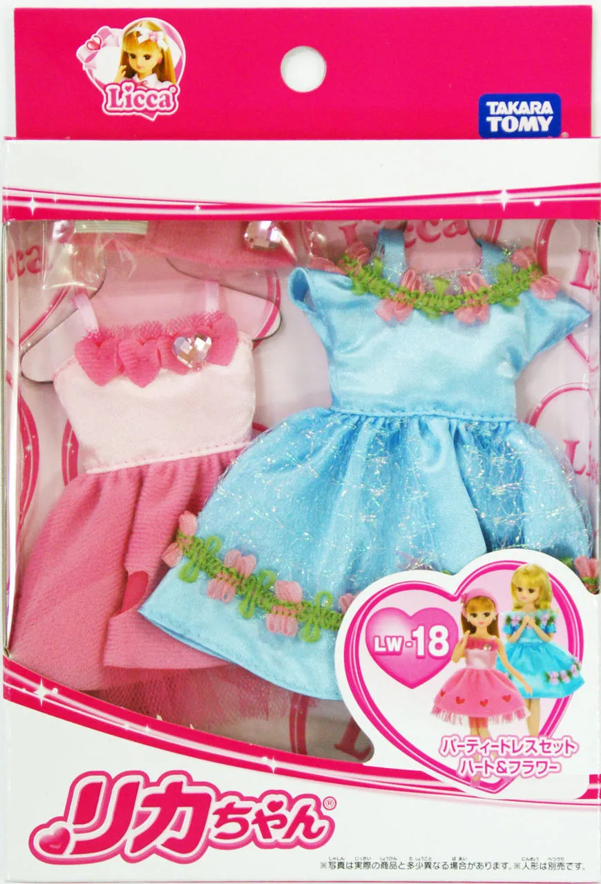 Takara Tomy Licca Doll Party Dress Set Heart & Flower doll not included (498636)