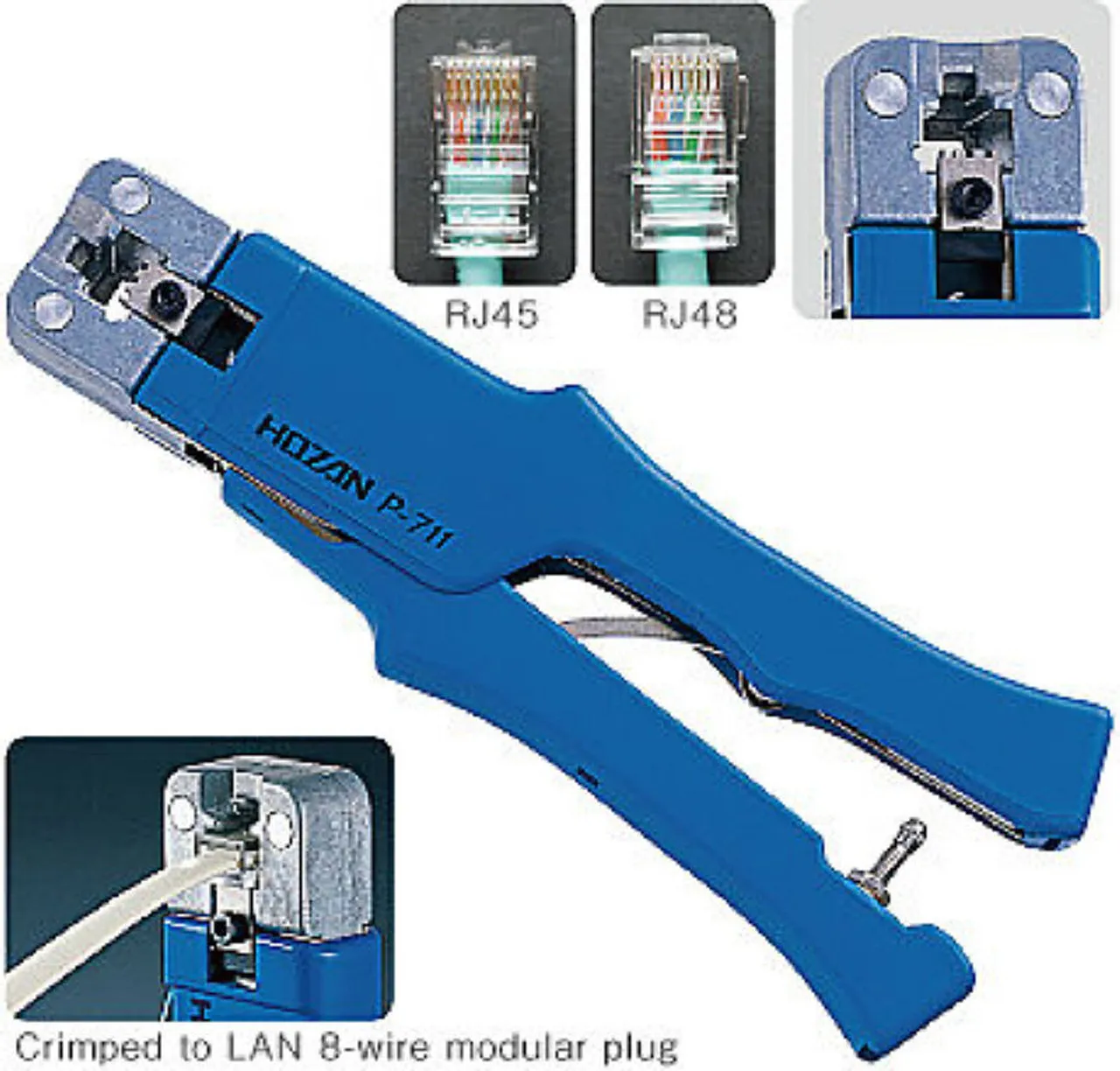 Hozan P-711 MODULAR PLUG CRIMPER (for LAN 8-wire)