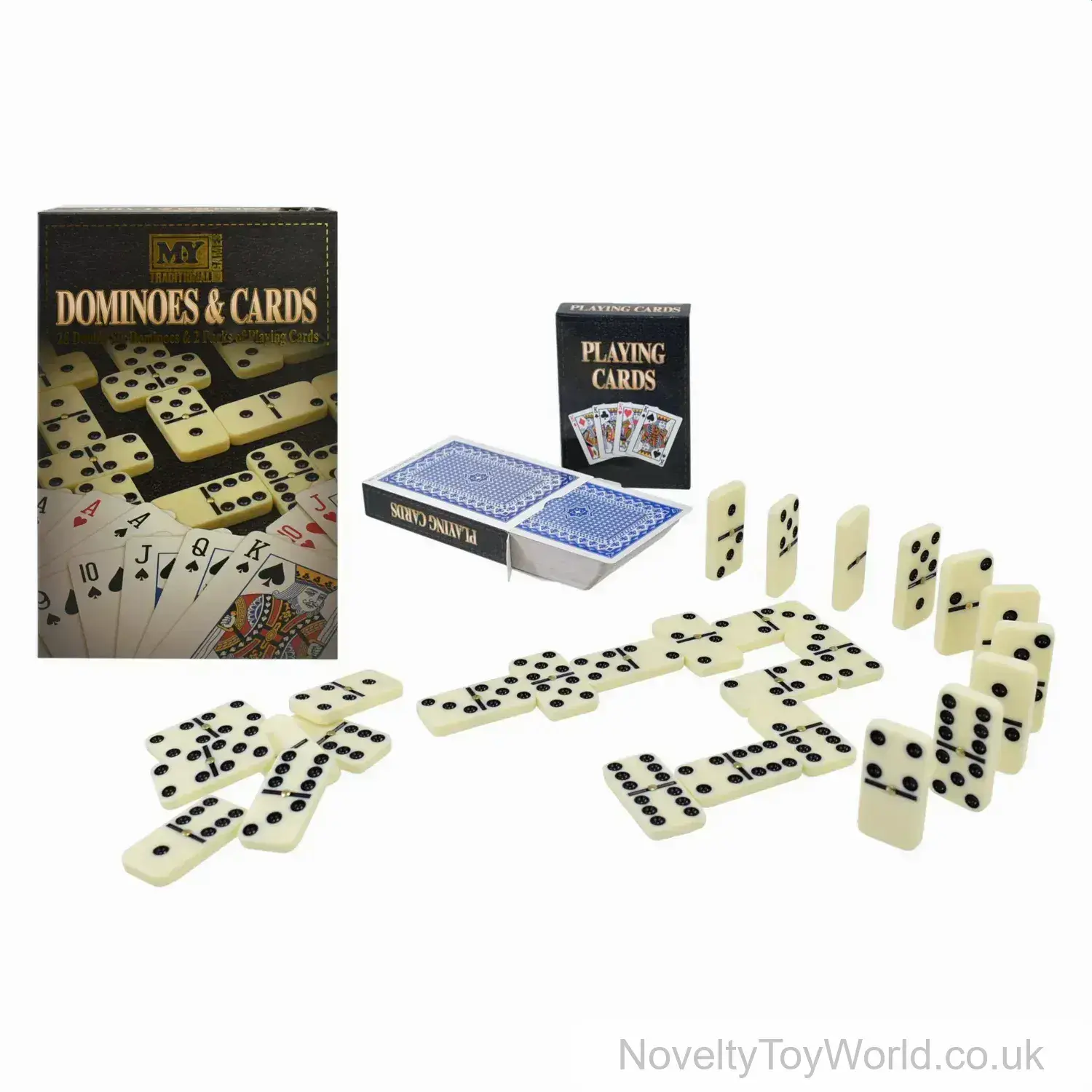 2 Pack Playing Cards & 28 Piece Dominoes Set