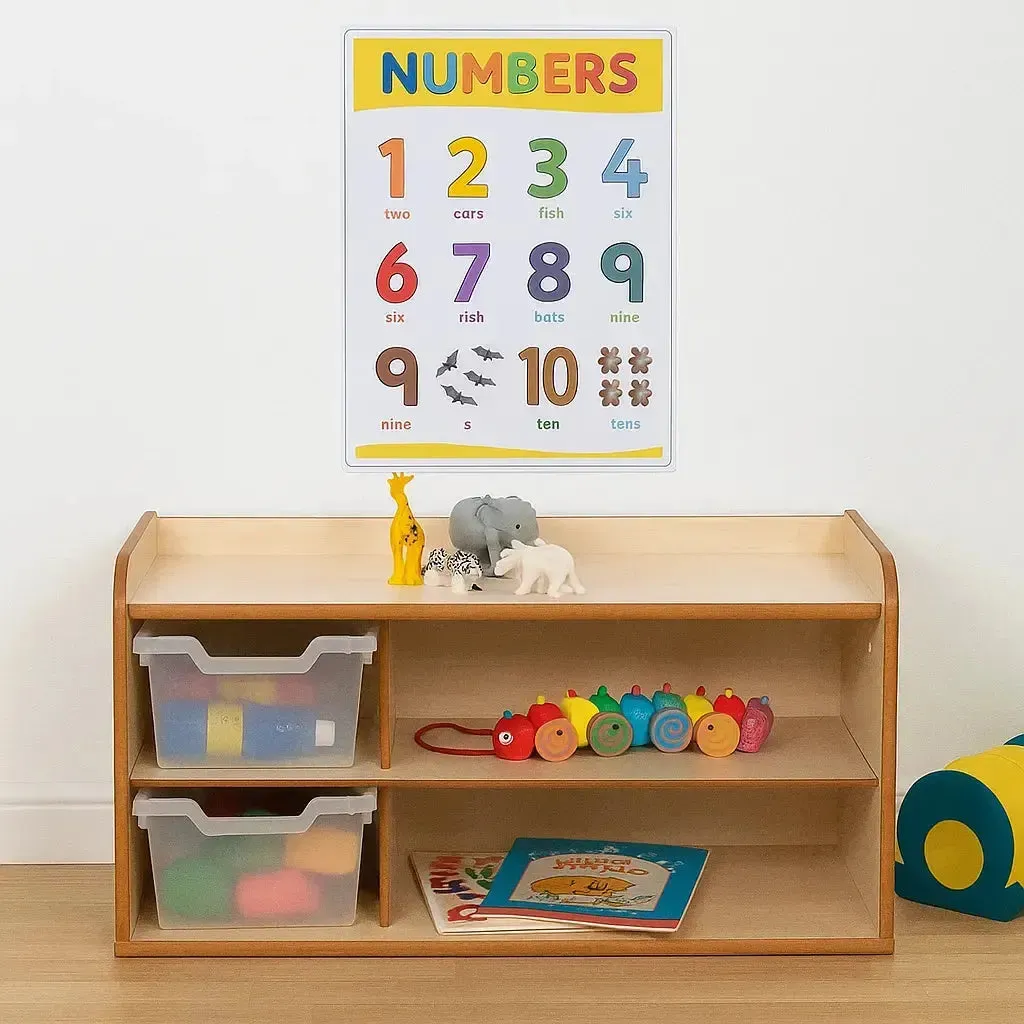 2 Tray Unit with Shelves & Clear Trays