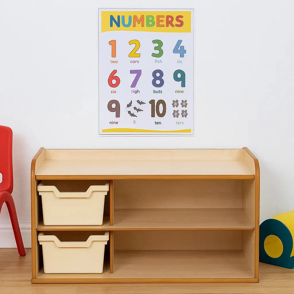 2 Tray Unit with Shelves & Magnolia Trays