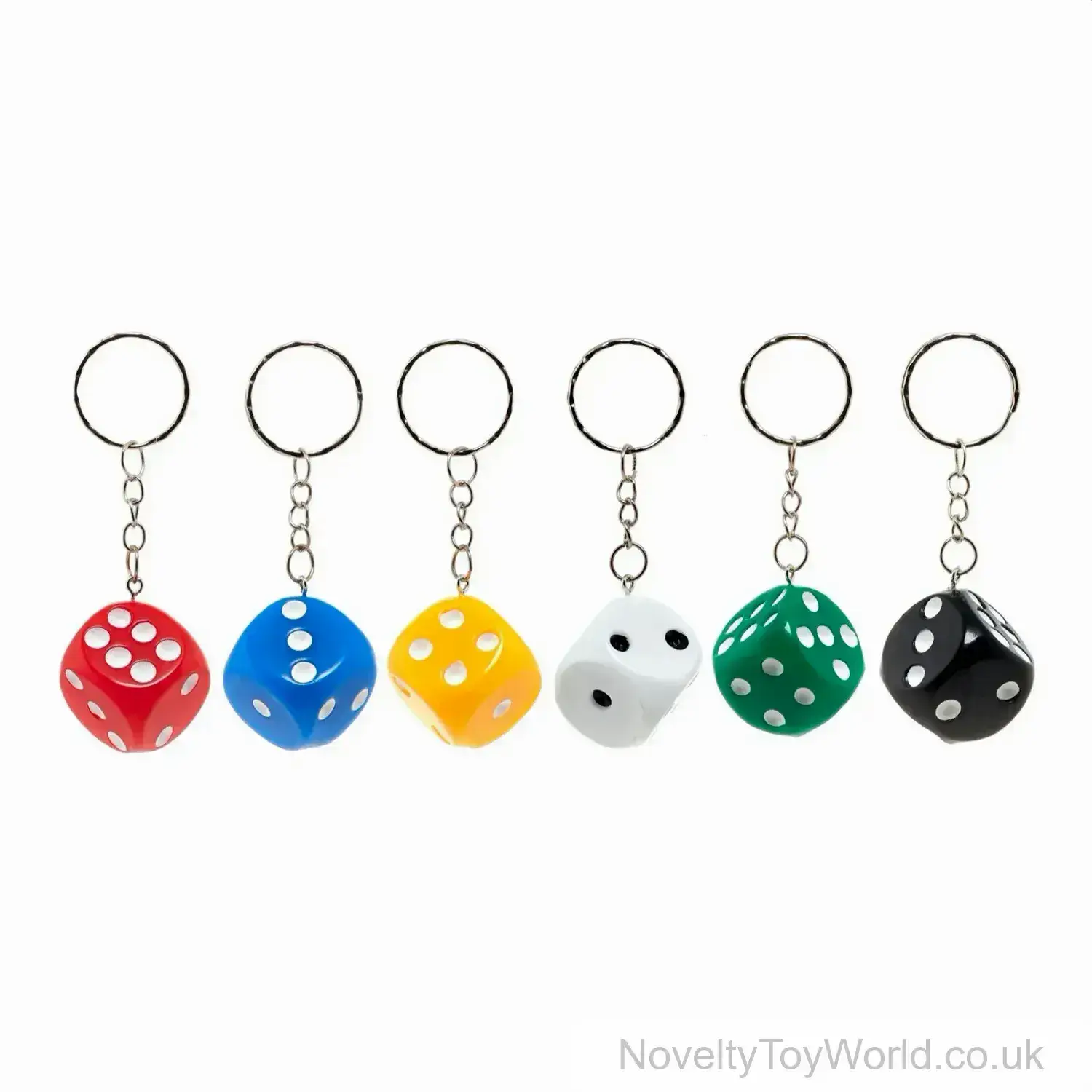 2.7cm Coloured Dice Keychain - Casino Themed Keyring