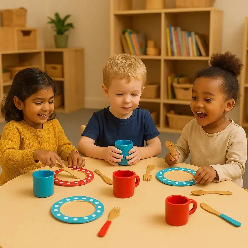 20 Piece Wooden Dinner Service Set
