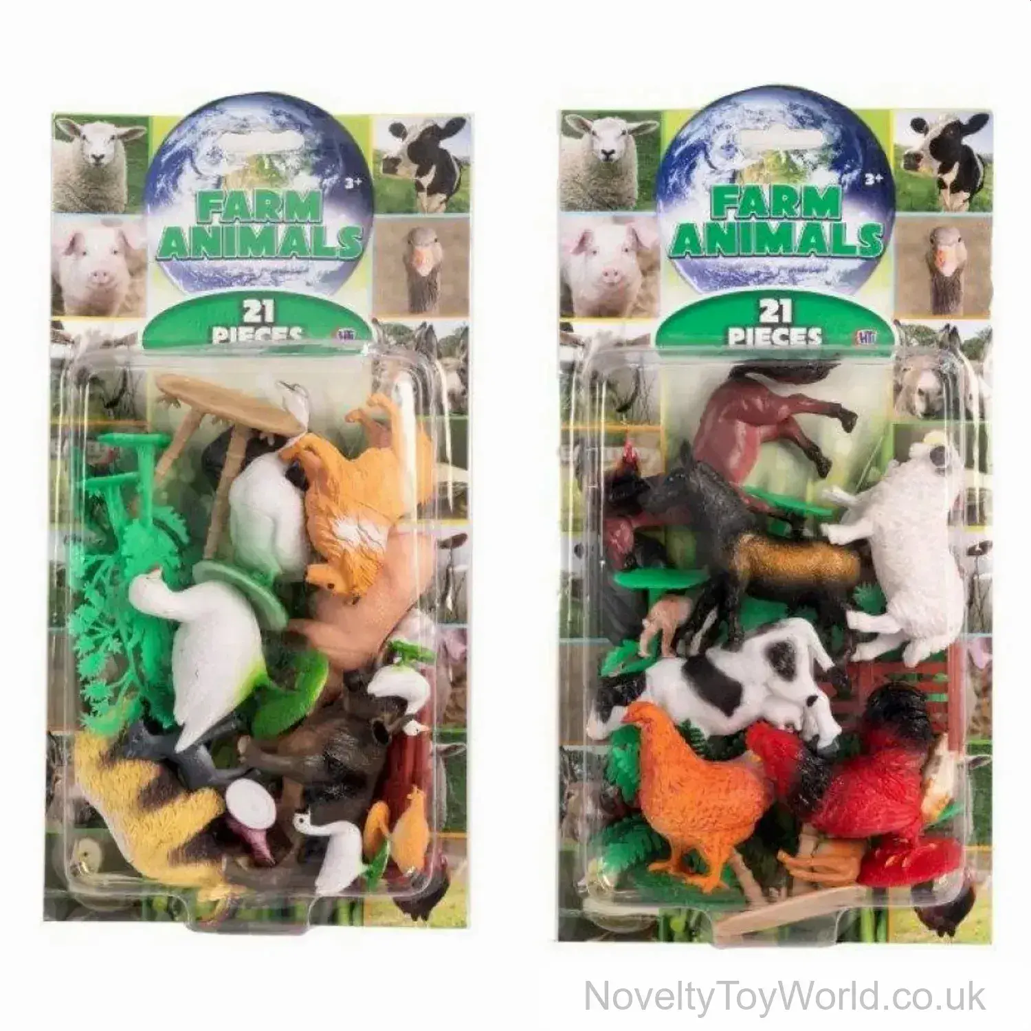 21 Piece Farm Animal Figures & Accessories Set