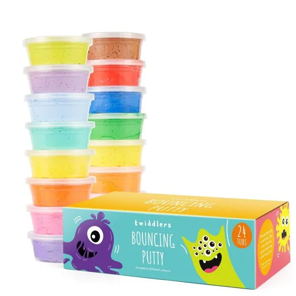 24 Bouncy Putty Pots - Roll into a ball and bounce!
