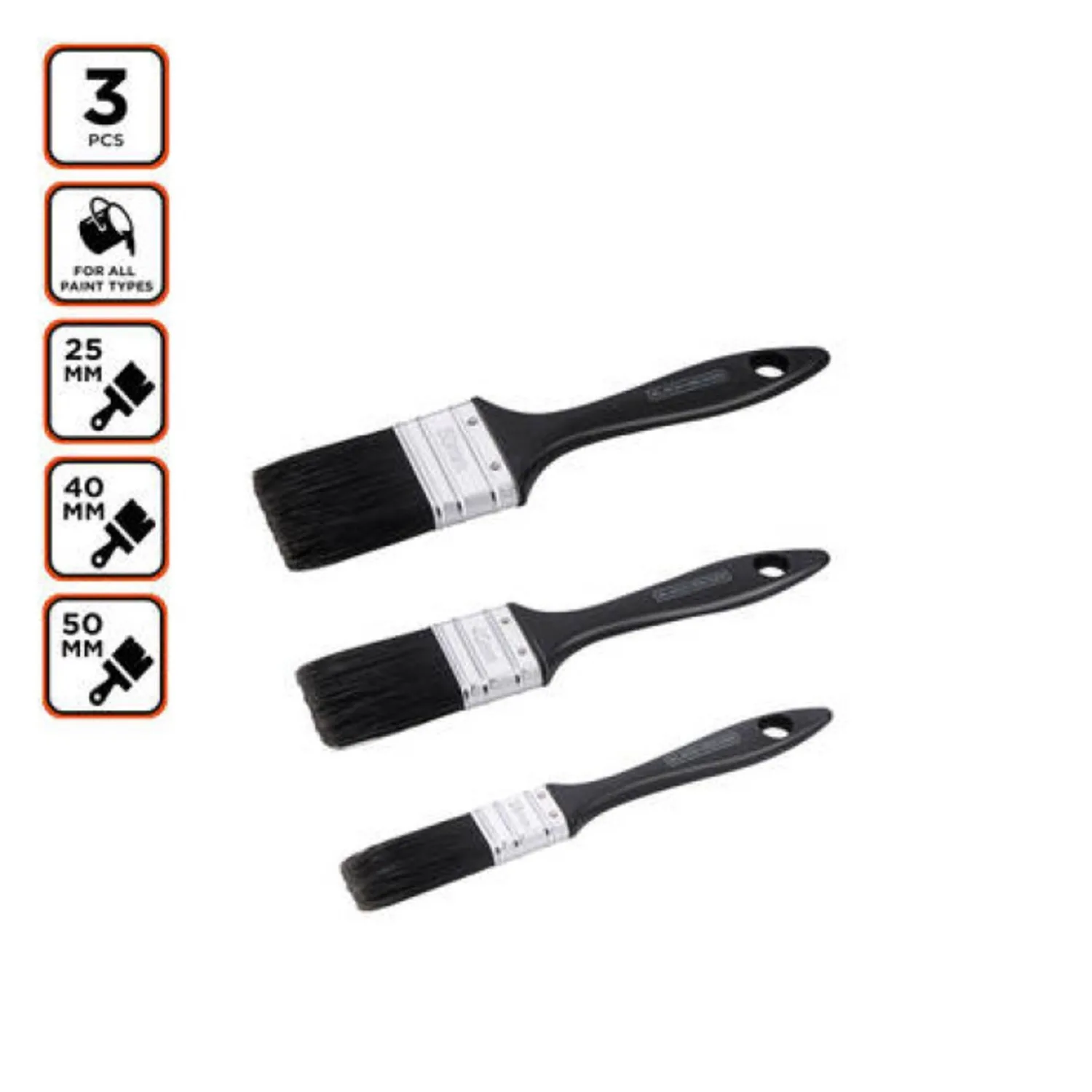3PCS Flat Paint Brush Set Hand Tools Wall Brush Accessories for Ceilings Furnitures Walls – Wall Painting Supplies Tools for Home Improvement Renovation Furnishing Decoration