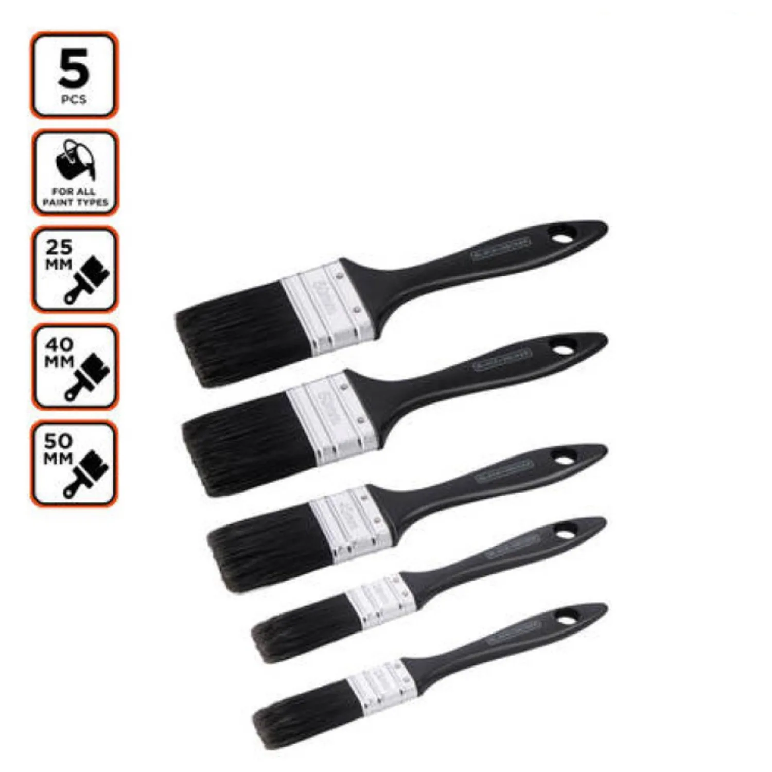 5PCS Flat Paint Brush Set Hand Tools Wall Brush Accessories for Ceilings Furnitures Walls – Wall Painting Supplies Tools for Home Improvement Renovation Furnishing Decoration