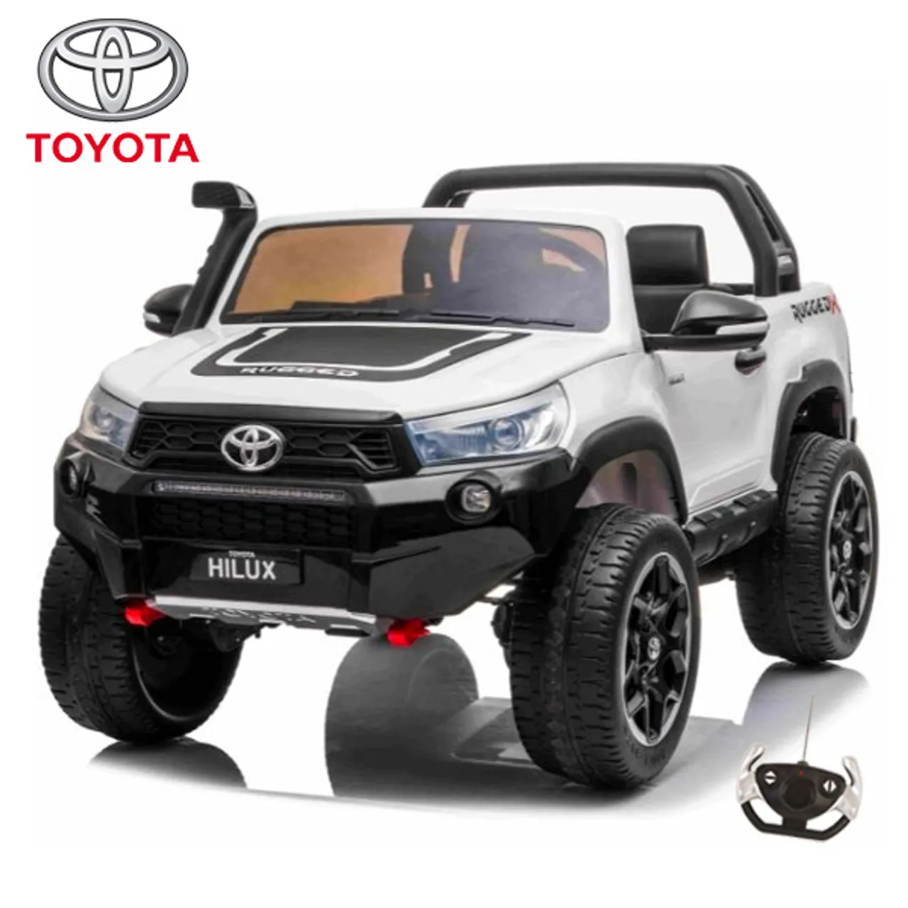 24v 2 x Leather Seat Official Childs Ride on Toyota Hilux Off-Roader