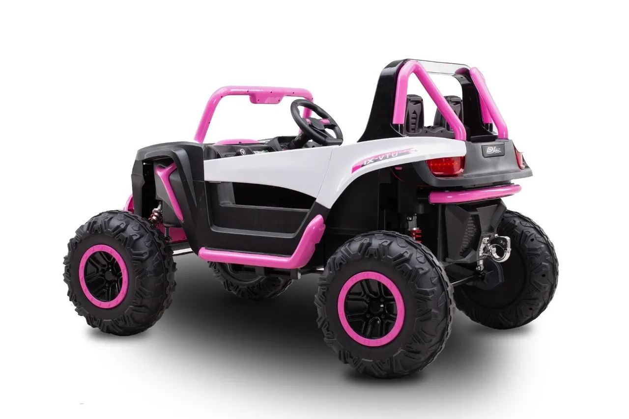 24V 2-Seat Girls Pink UTV Off Road with Leather Seat