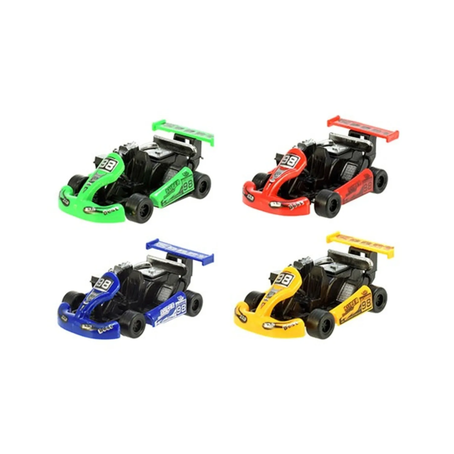 4PCS Friction Powered Kids Go Kart Car Drifting Action Boys Toys Party Bag Fillers – Drift Kart Stocking Fillers Mini Car Race Toy Set Collection Play Vehicles Gift for Children