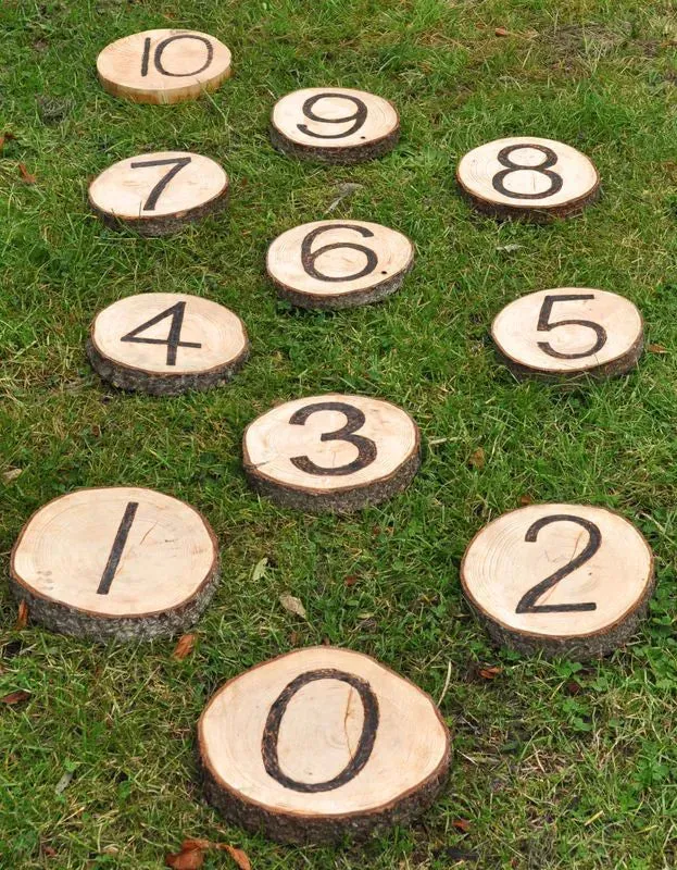 0-10 Number Stepping Stones Wooden