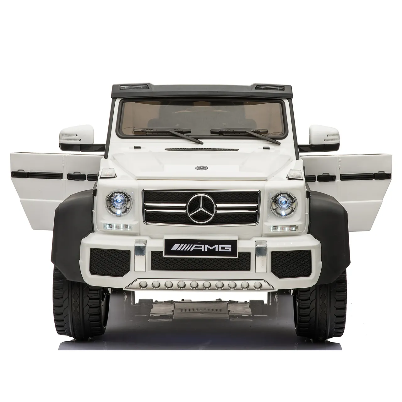2 Seater Licensed 6 Wheel Mercedes Brabus White Kids Jeep