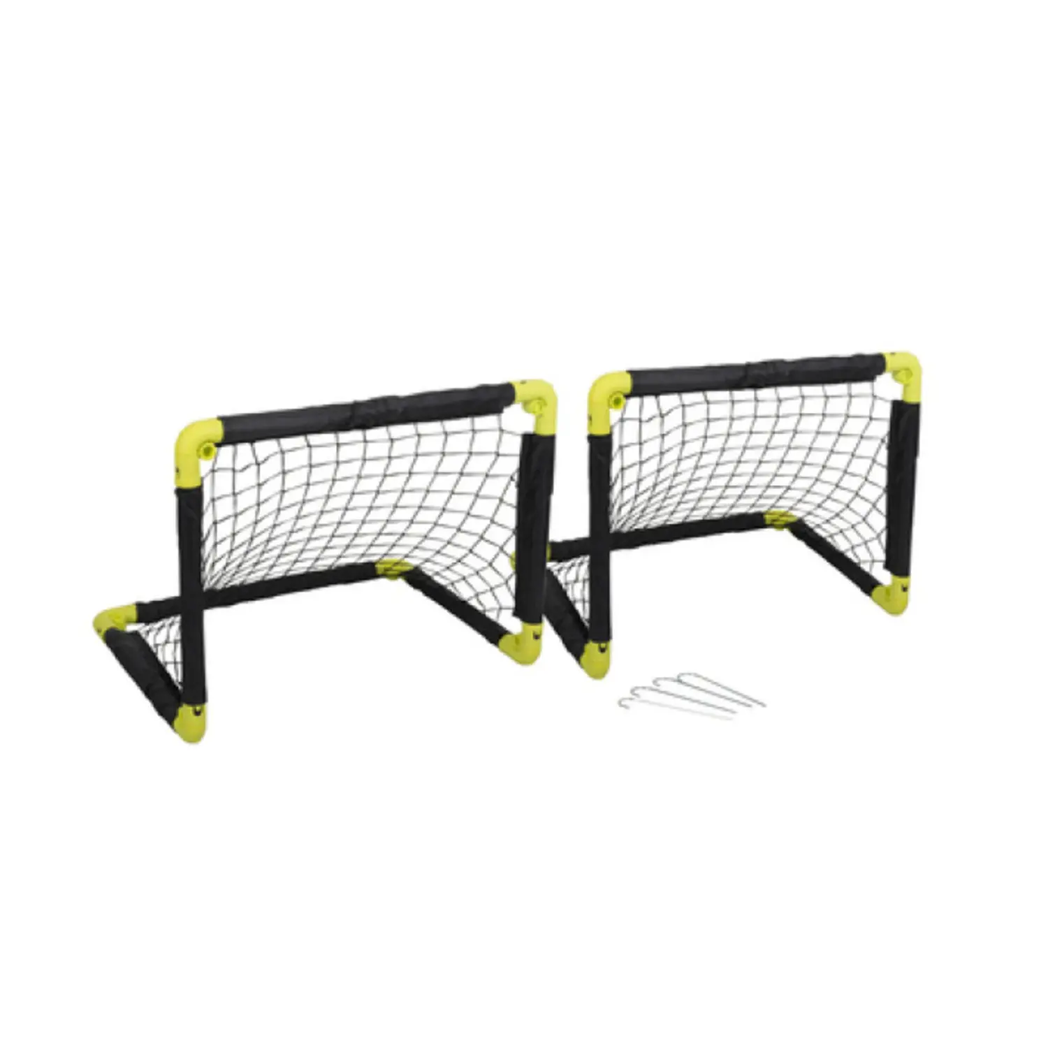 2PCS Easy to Carry Foldable Mini Football Goals for Kids with 4 Pins – Kids Football Goal Soccer Goal Garden Backyard Active Training Sports Outdoor Games