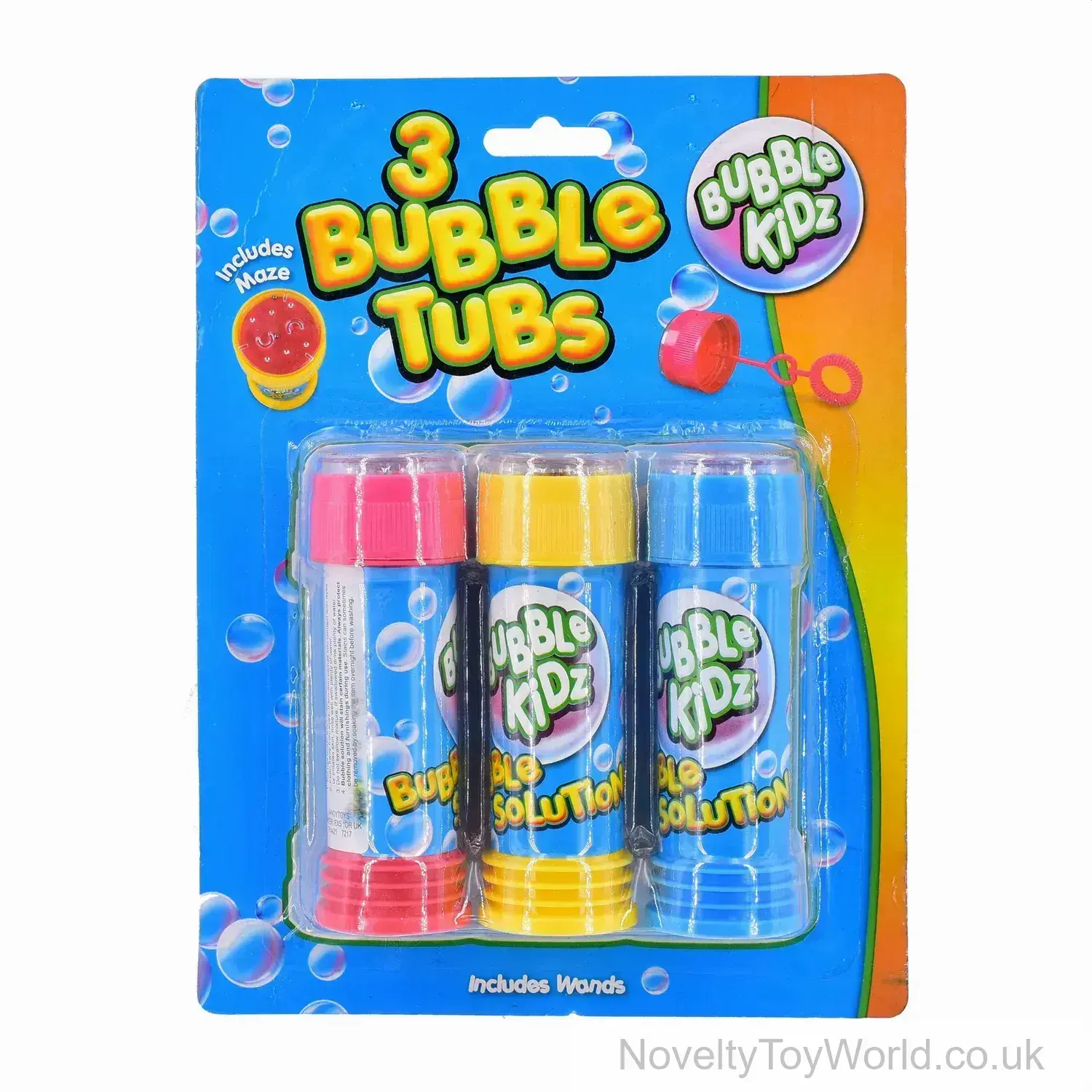 3 Pack Blowing Bubble Tubs with Maze (50ml)