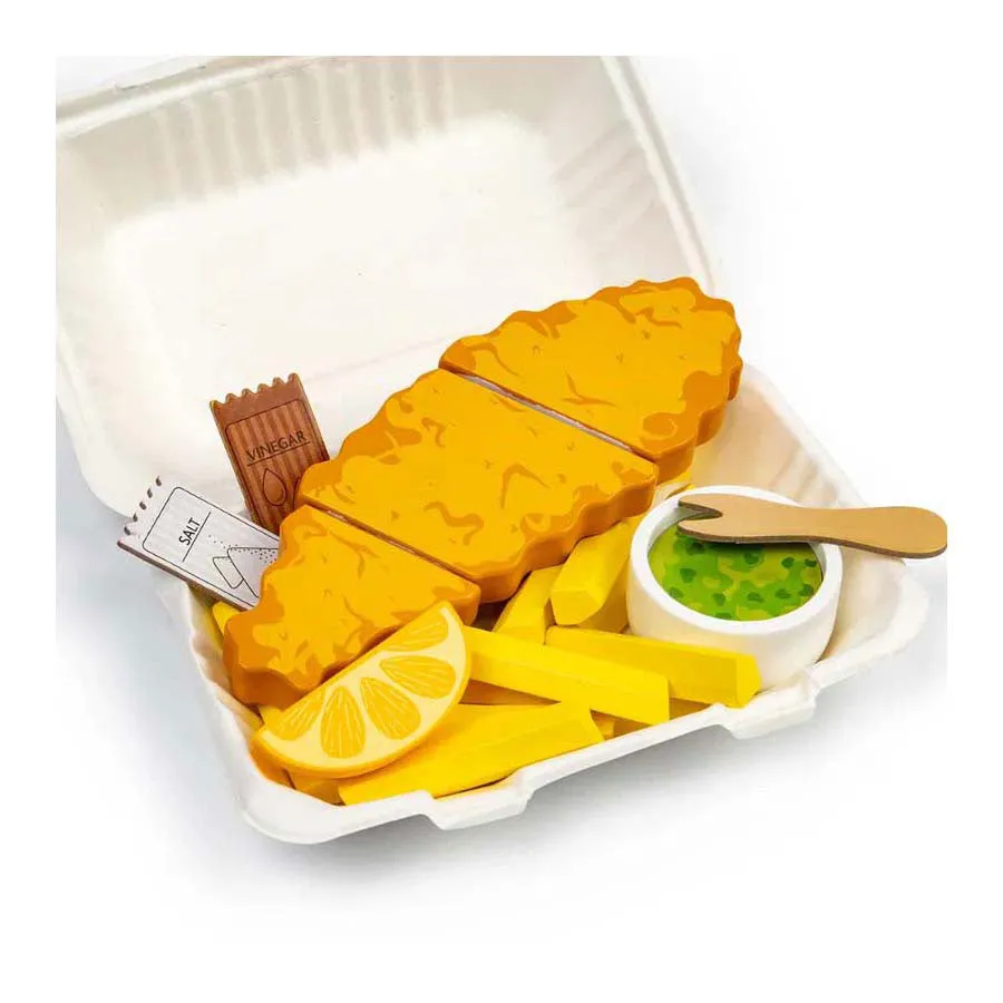 Fish and Chips Wooden Play Food Set