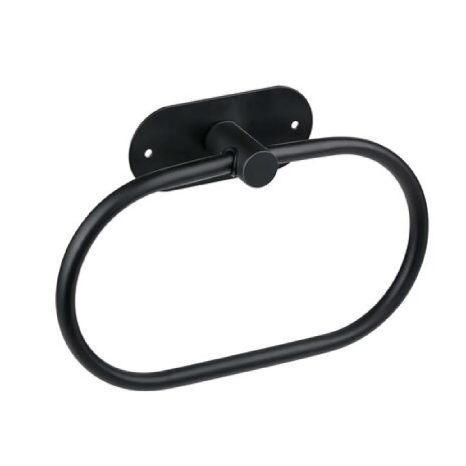 20CM Black Towel Holder Wall Mounted with Screws Bathroom Accessories – Black Towel Ring Bathroom Towel Rail Rack Hanging Bath Accessories