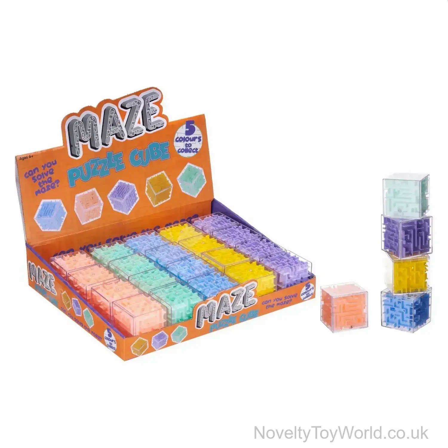 3D Maze Puzzle Cube - Assorted Colours (4.5cm)