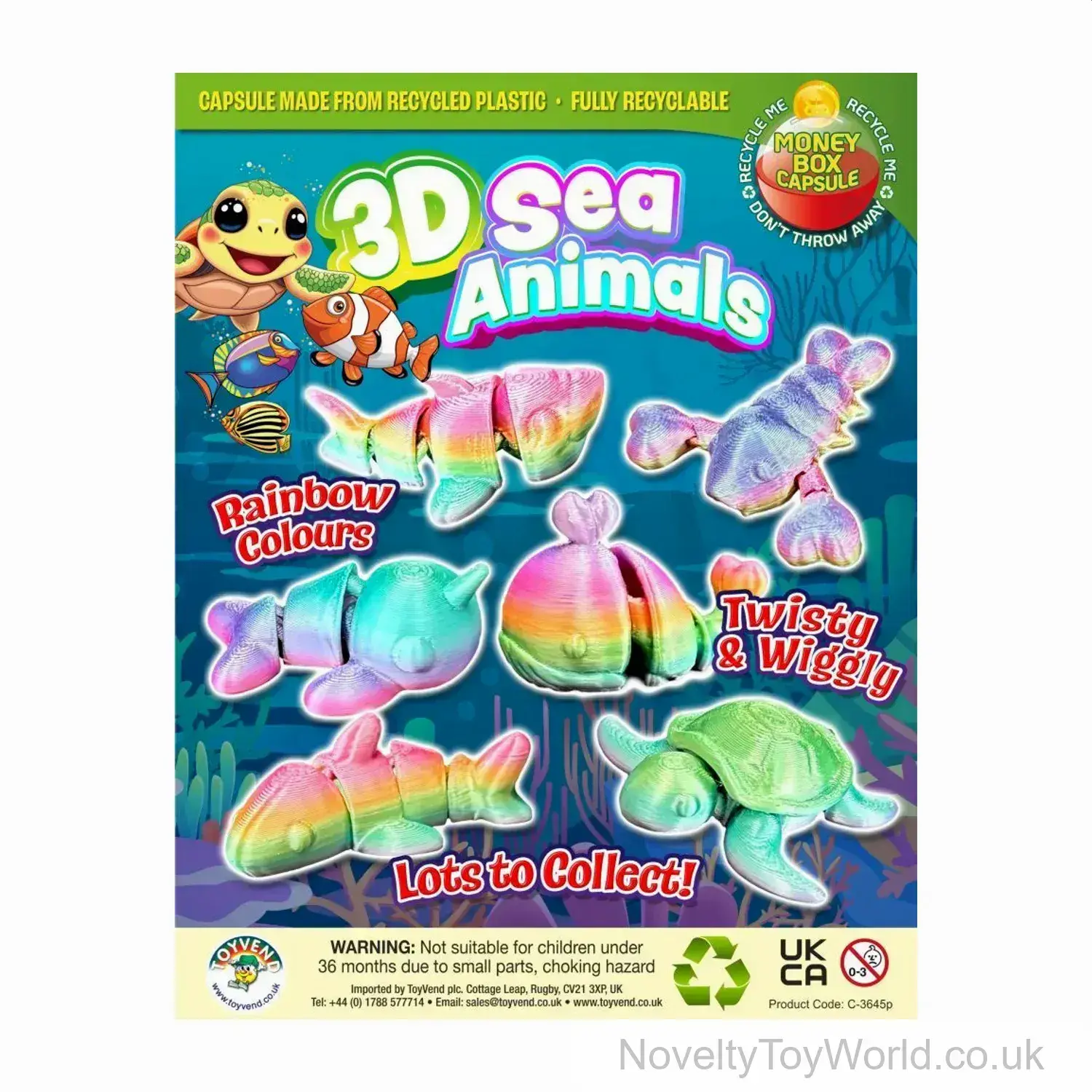 3D Printed Sea Life Animal - 55mm Vending Capsule