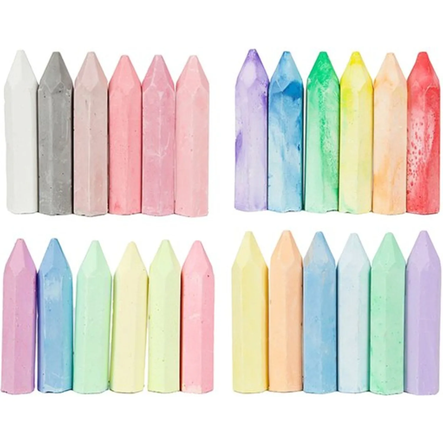 24PCS Colourful Sidewalk Chalk Pencil Set in Box for Kids – Coloured Chalk in Box Outdoor Chalk Drawing Set – Outdoor Pavement Chalk in Box Street Chalks for Boys and Girls