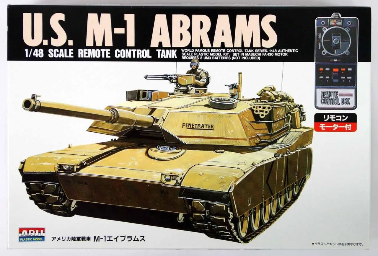 Arii 441015 U.S. M-1 ABRAMS Remote Control Tank 1/48 Scale Kit Arii 441015 U.S. M-1 ABRAMS Remote Control Tank 1/48 Scale Kit