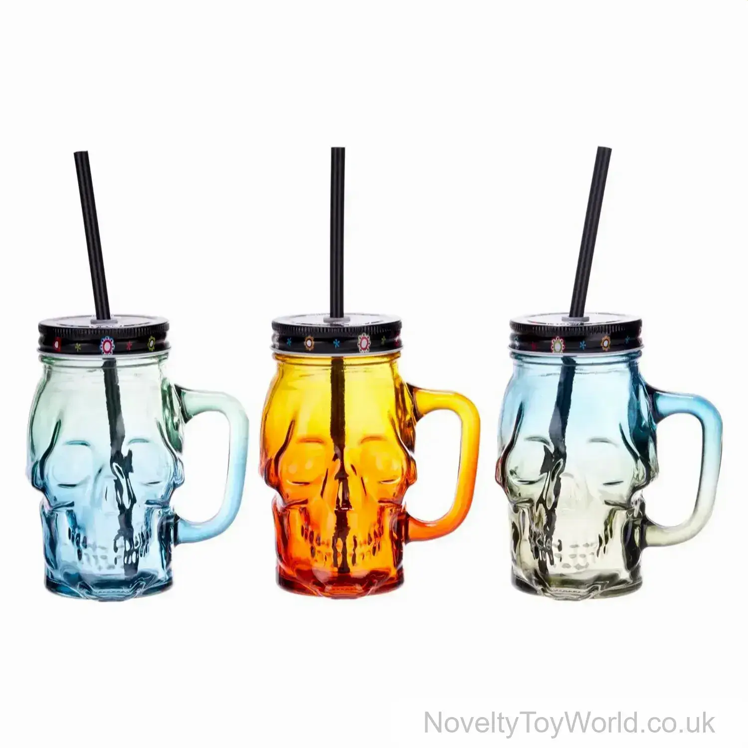 470ML Glass Skull Tankard With Straw