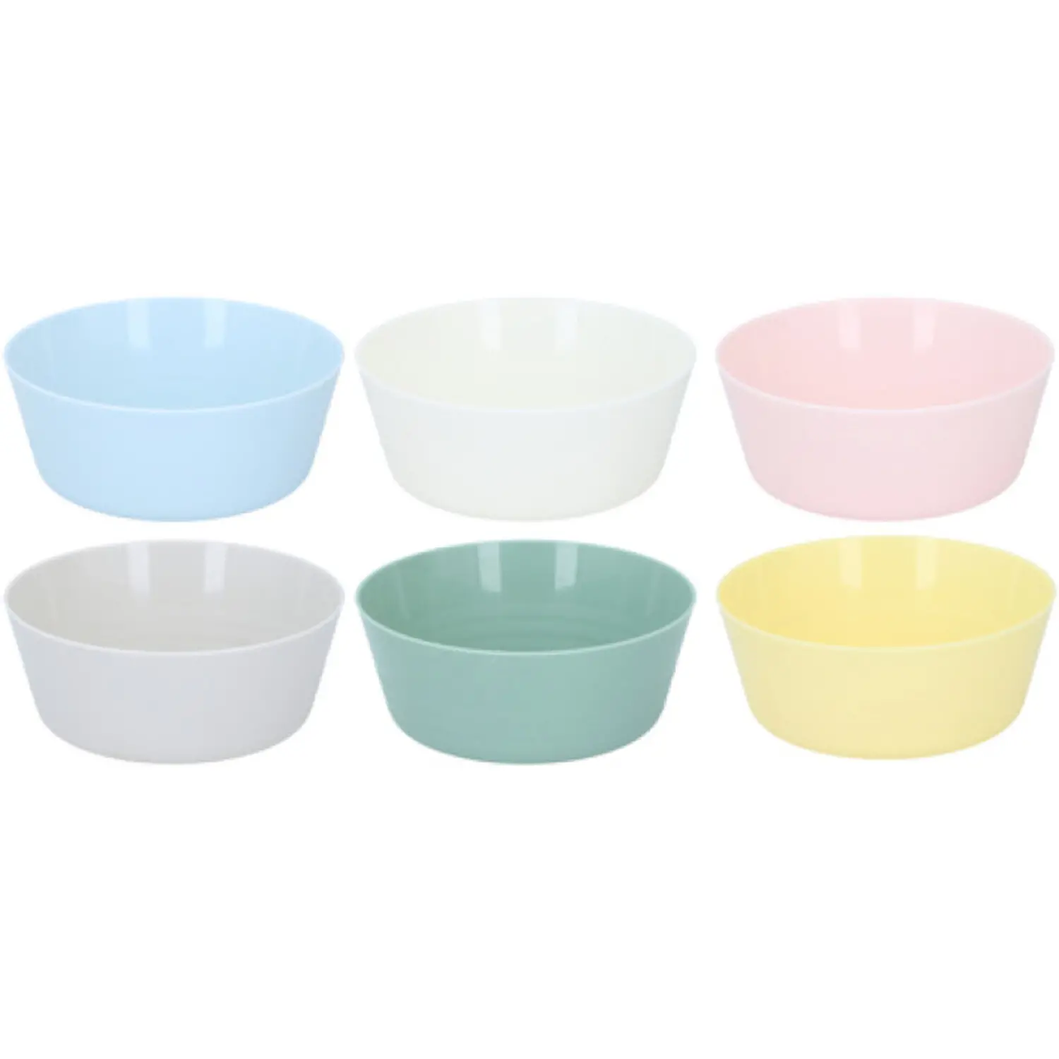 6PCS Lightweight Kids Plastic Bowls Pastel Coloured Bowl Set – Easy to Carry Kids Bowls Reusable Unbreakable Stackable Toddler Bowls Mealtime Tableware Dinnerware for Summer Party Picnic Camping