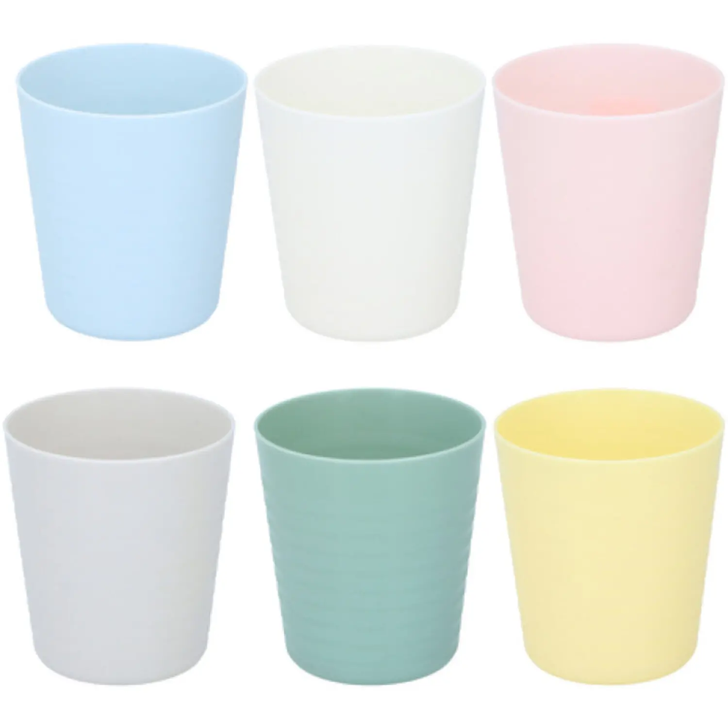 6PCS 230ML Lightweight Kids Plastic Cups Reusable Pastel Coloured Cups Set – Easy to Carry Kids Cups Unbreakable Stackable Toddler Cup Plastic Tumblers Mealtime Tableware Dinnerware Drinkware for Summer Party Picnic Camping