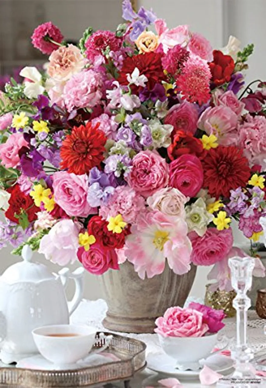 Beverly Jigsaw Puzzle M81-873 Beautiful Pinkish Flowers Bouquet (1000 S-Pieces)