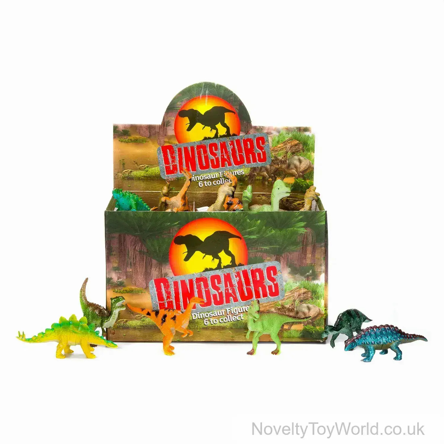 5 Inch Toy Dinosaur Figures 12 Assorted - T-Rex, Stegosaurus