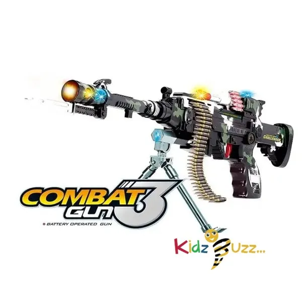 Musical Army Style Toy Gun with Lights & Laser Light for Kids