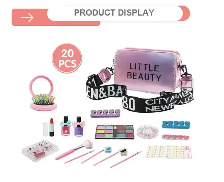 Girls 20 Piece Little Beauty Pretend Play Make Up Bag
