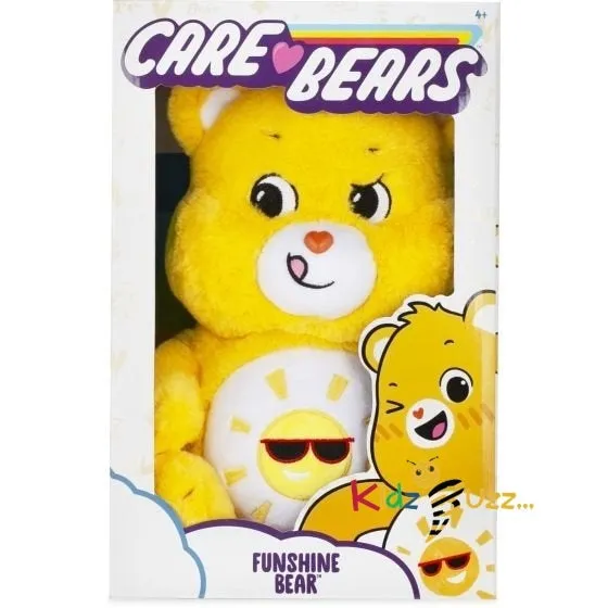 Care Bear Funshine Bear Soft Toy- Collectible Stuffed Cuddly Toy For Kids