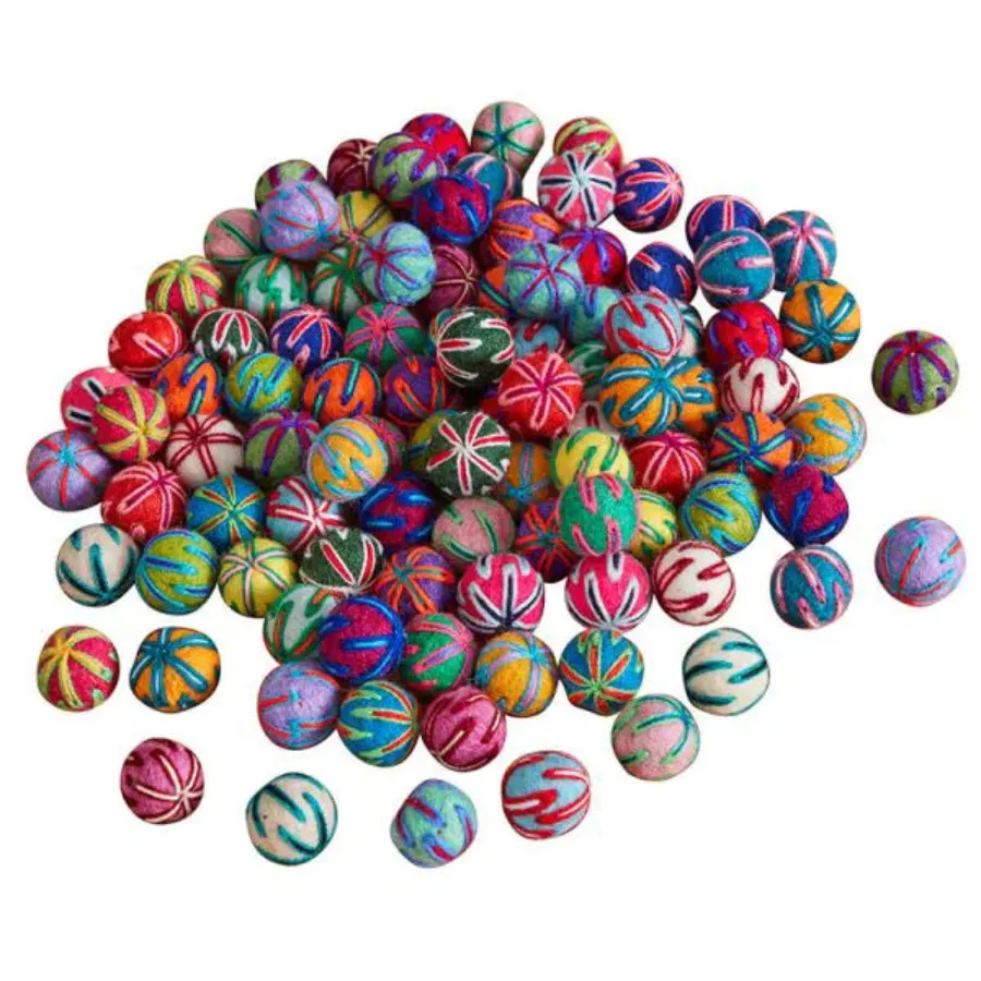 100 Pattern Felt Balls