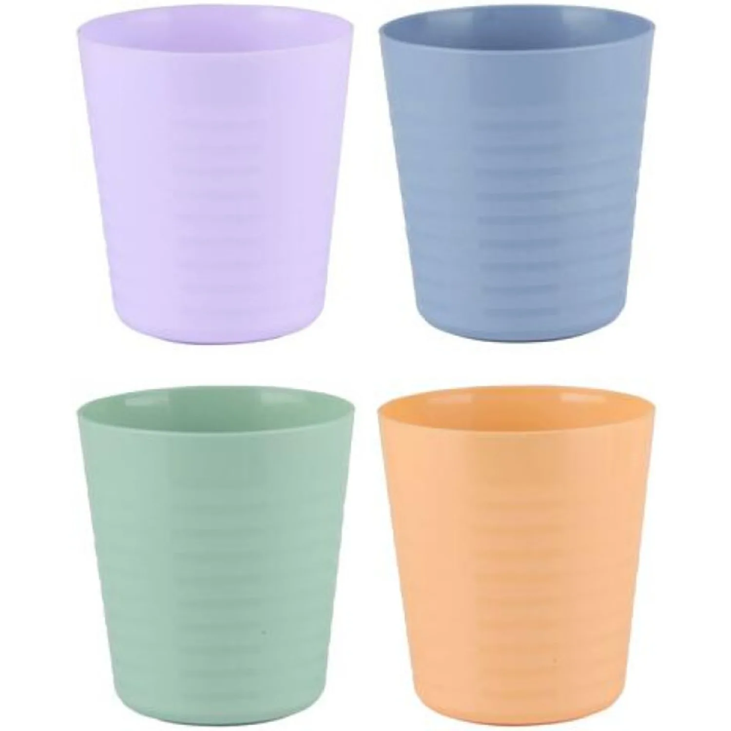 4PCS 230ML Stackable Lightweight Kids Plastic Cups Reusable Multi Coloured Cup Set – Easy to Carry Kids Toddler Tumbler Cup – Plastic Tumblers Mealtime Mug Tableware Dinnerware Drinkware for Summer Party Picnic Camping